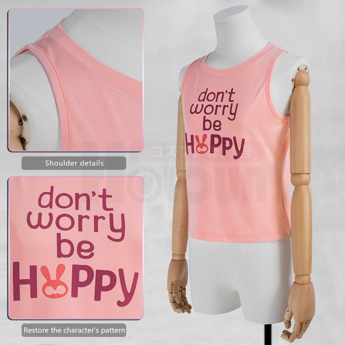 YOO Zoo Movie Judith Hopps Cosplay Costume Vest Sleeveless T-shirt Halloween Christmas Convention Daily Wear thumbnail 4
