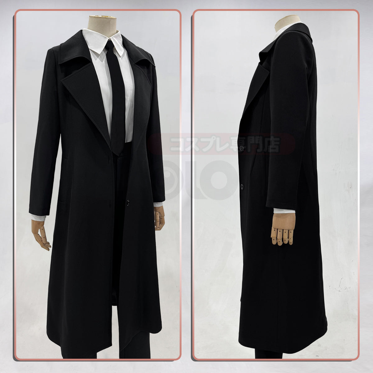 YOO Chainsaw Anime Makima Cosplay Costume Wig White Shirt Black Coat Pant Tie Halloween Christmas Convention Daily Wear thumbnail 10