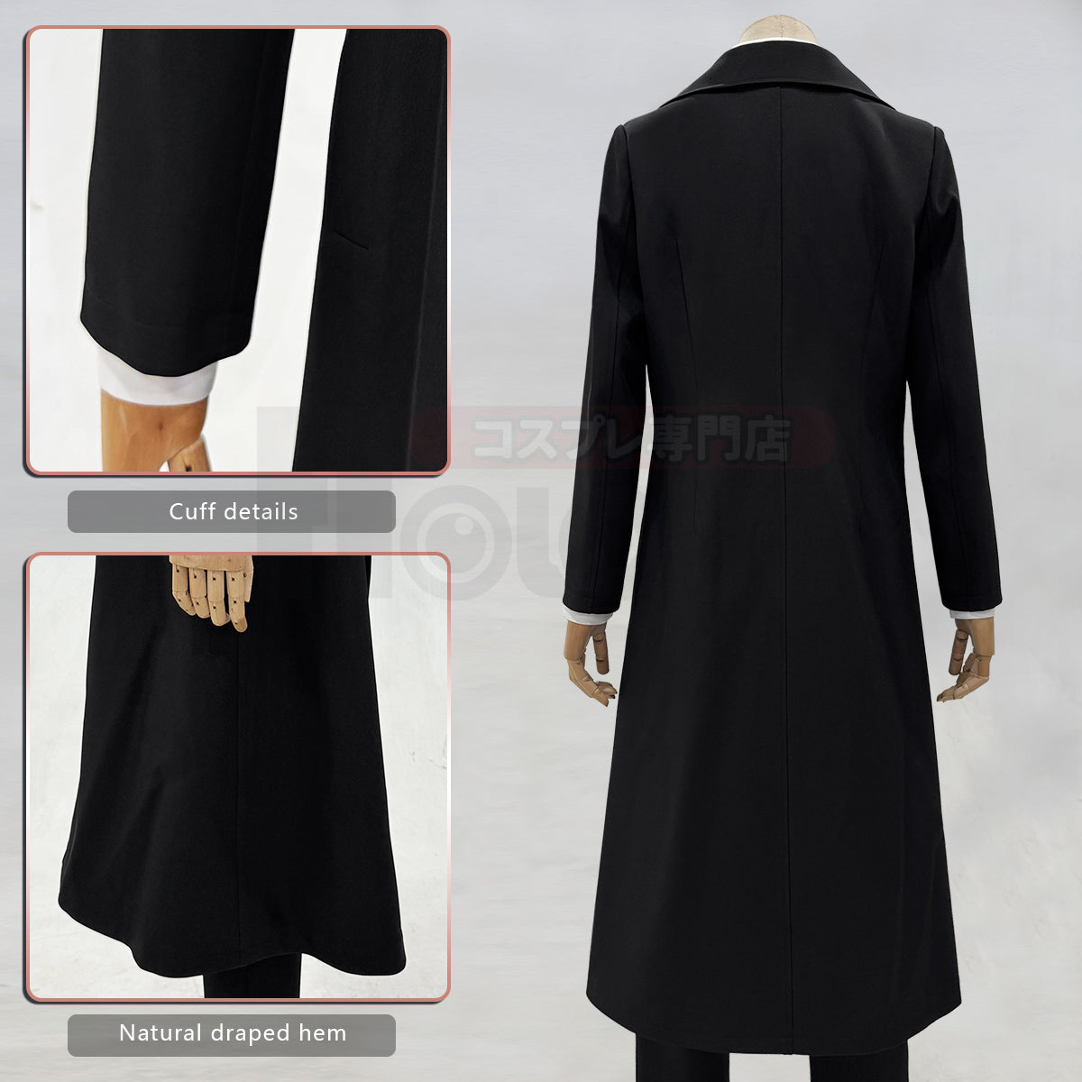 YOO Chainsaw Anime Makima Cosplay Costume Wig White Shirt Black Coat Pant Tie Halloween Christmas Convention Daily Wear thumbnail 9