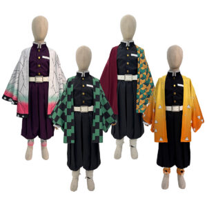 YOO Anime Tomioka Giyuu Kochou Shinobu Agatsuma Zenitsu Kamado Tanjirou Cosplay Costume  Kid Child Haori Top Pants Halloween Christmas
