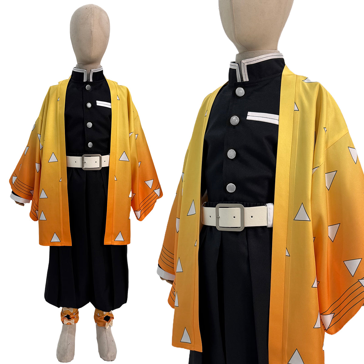 YOO Anime Tomioka Giyuu Kochou Shinobu Agatsuma Zenitsu Kamado Tanjirou Cosplay Costume  Kid Child Haori Top Pants Halloween Christmas thumbnail 11