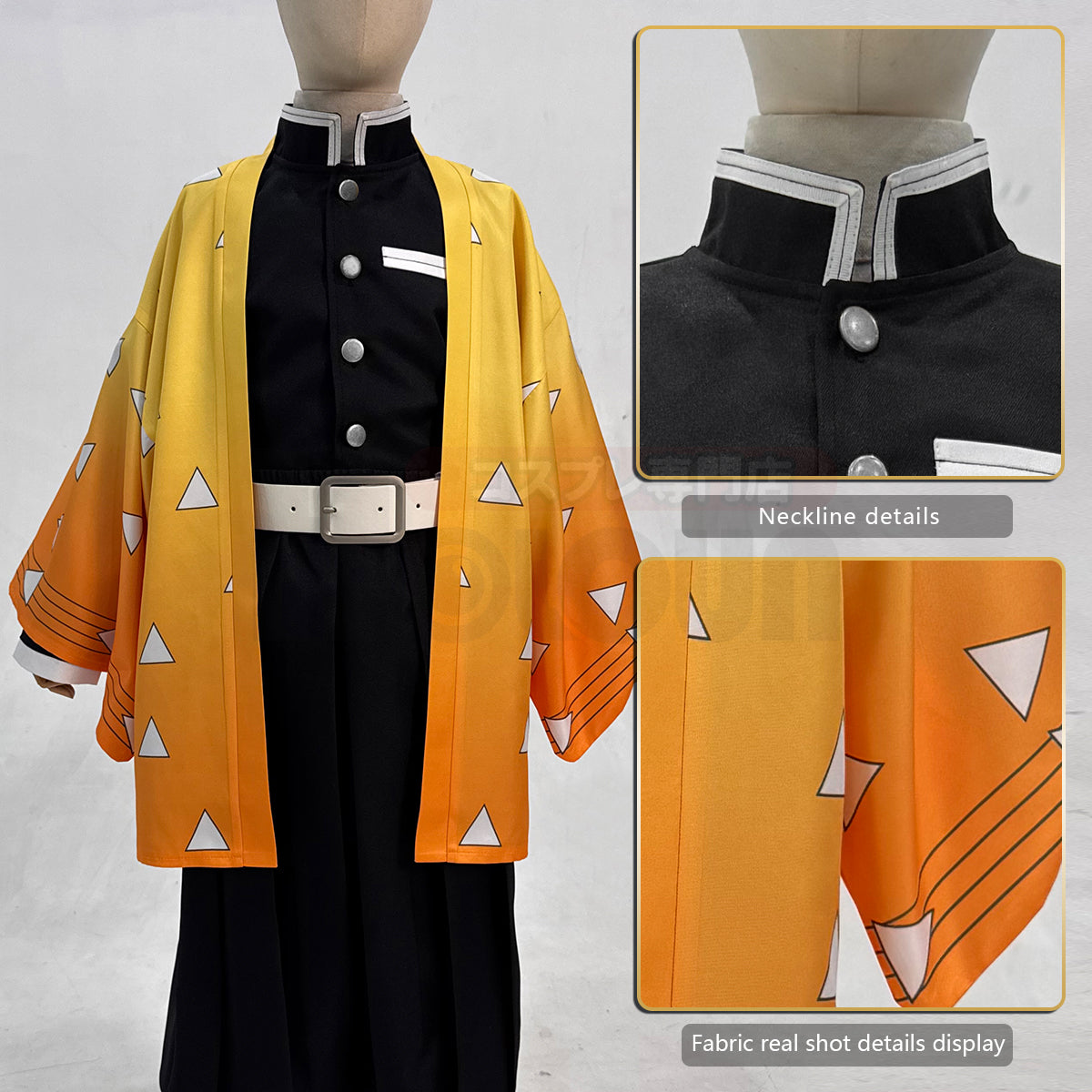 YOO Anime Tomioka Giyuu Kochou Shinobu Agatsuma Zenitsu Kamado Tanjirou Cosplay Costume  Kid Child Haori Top Pants Halloween Christmas thumbnail 13