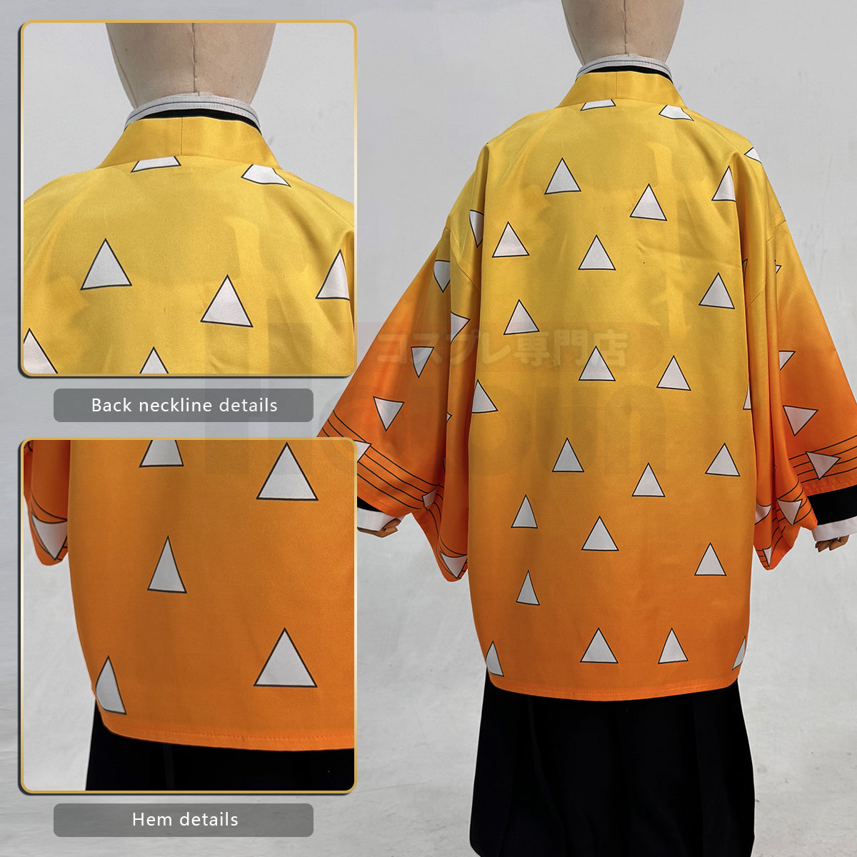 YOO Anime Tomioka Giyuu Kochou Shinobu Agatsuma Zenitsu Kamado Tanjirou Cosplay Costume  Kid Child Haori Top Pants Halloween Christmas thumbnail 16