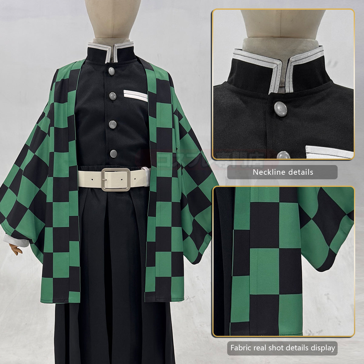 YOO Anime Tomioka Giyuu Kochou Shinobu Agatsuma Zenitsu Kamado Tanjirou Cosplay Costume  Kid Child Haori Top Pants Halloween Christmas thumbnail 21