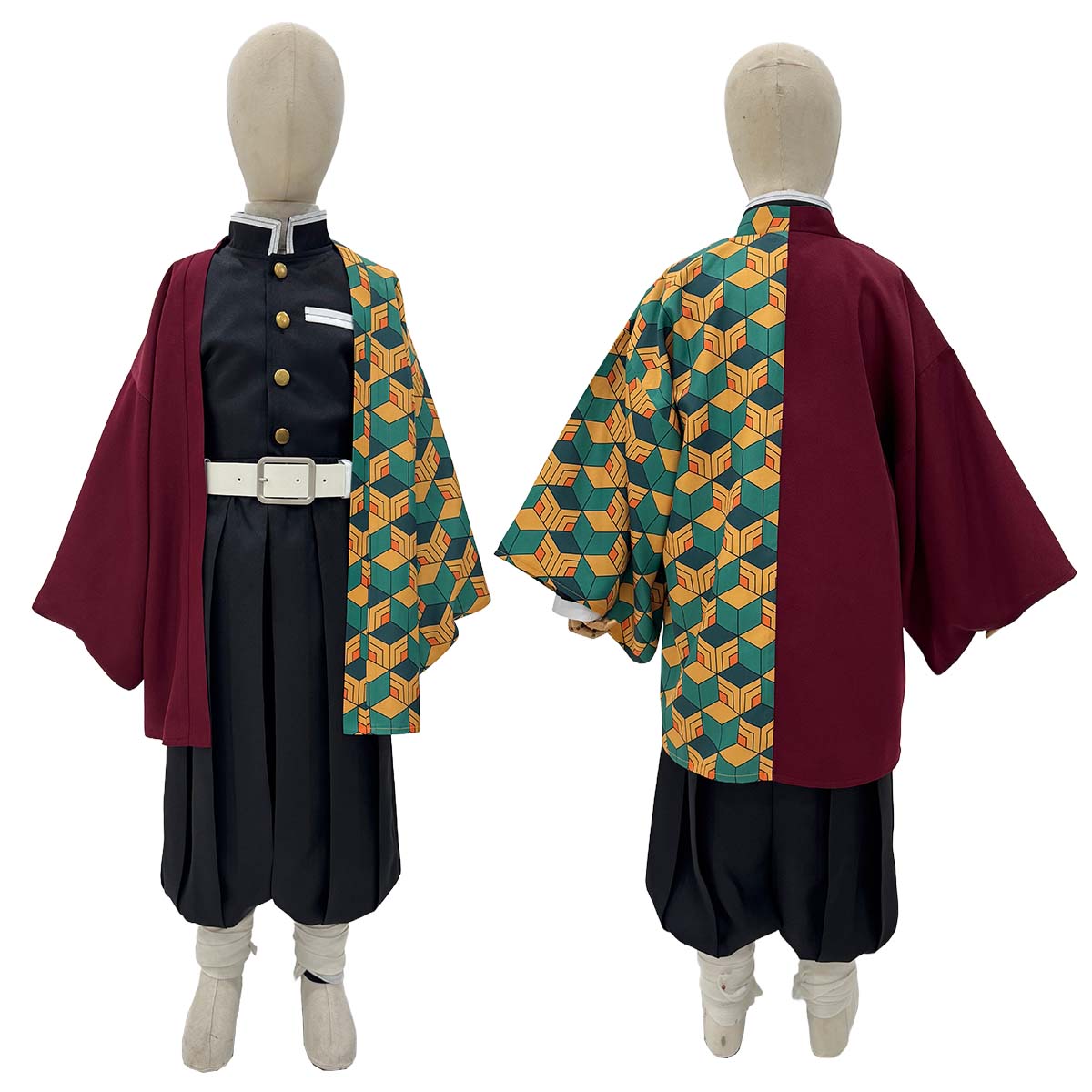YOO Anime Tomioka Giyuu Kochou Shinobu Agatsuma Zenitsu Kamado Tanjirou Cosplay Costume  Kid Child Haori Top Pants Halloween Christmas thumbnail 4