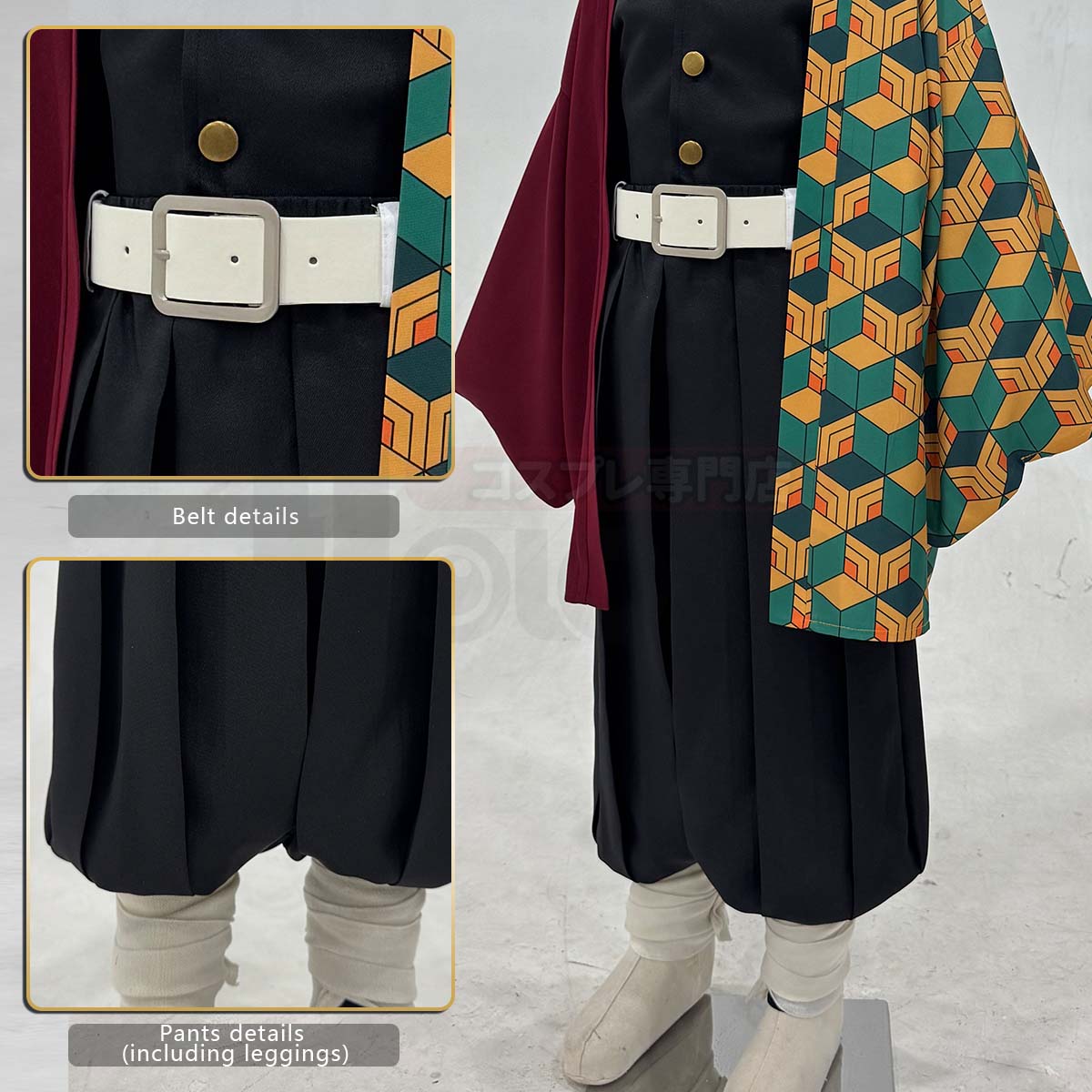 YOO Anime Tomioka Giyuu Kochou Shinobu Agatsuma Zenitsu Kamado Tanjirou Cosplay Costume  Kid Child Haori Top Pants Halloween Christmas thumbnail 6