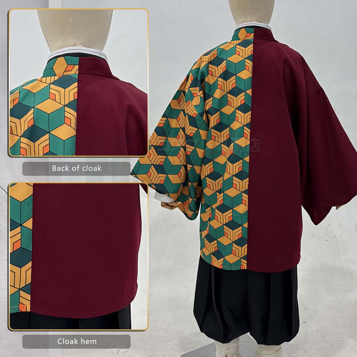 YOO Anime Tomioka Giyuu Kochou Shinobu Agatsuma Zenitsu Kamado Tanjirou Cosplay Costume  Kid Child Haori Top Pants Halloween Christmas thumbnail 8