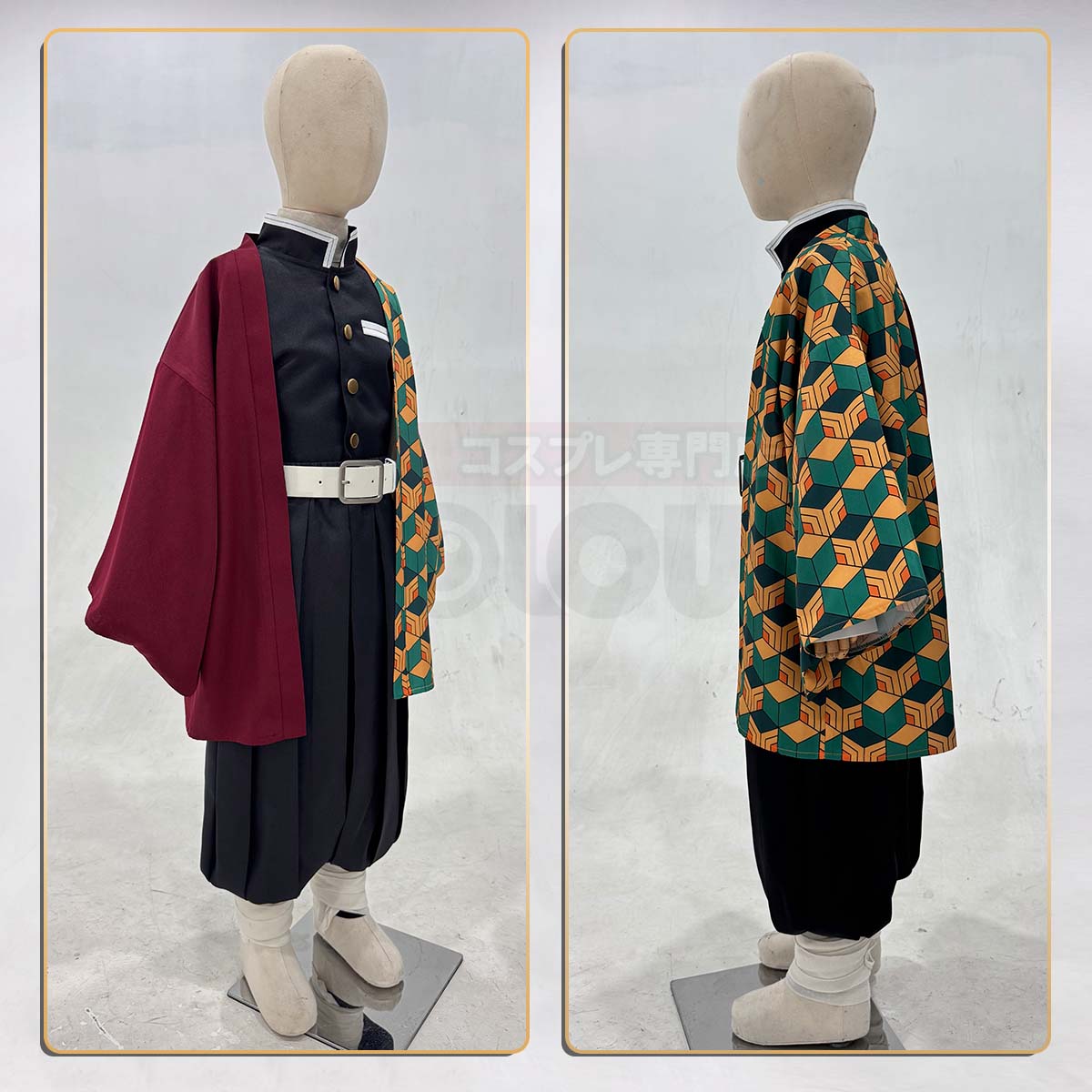 YOO Anime Tomioka Giyuu Kochou Shinobu Agatsuma Zenitsu Kamado Tanjirou Cosplay Costume  Kid Child Haori Top Pants Halloween Christmas thumbnail 9