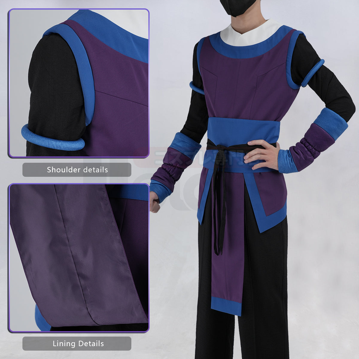 YOO Xiao Hei Anime Fengxi Cosplay Costume Top T-shirt Pants Animation Convention Halloween Christmas thumbnail 7