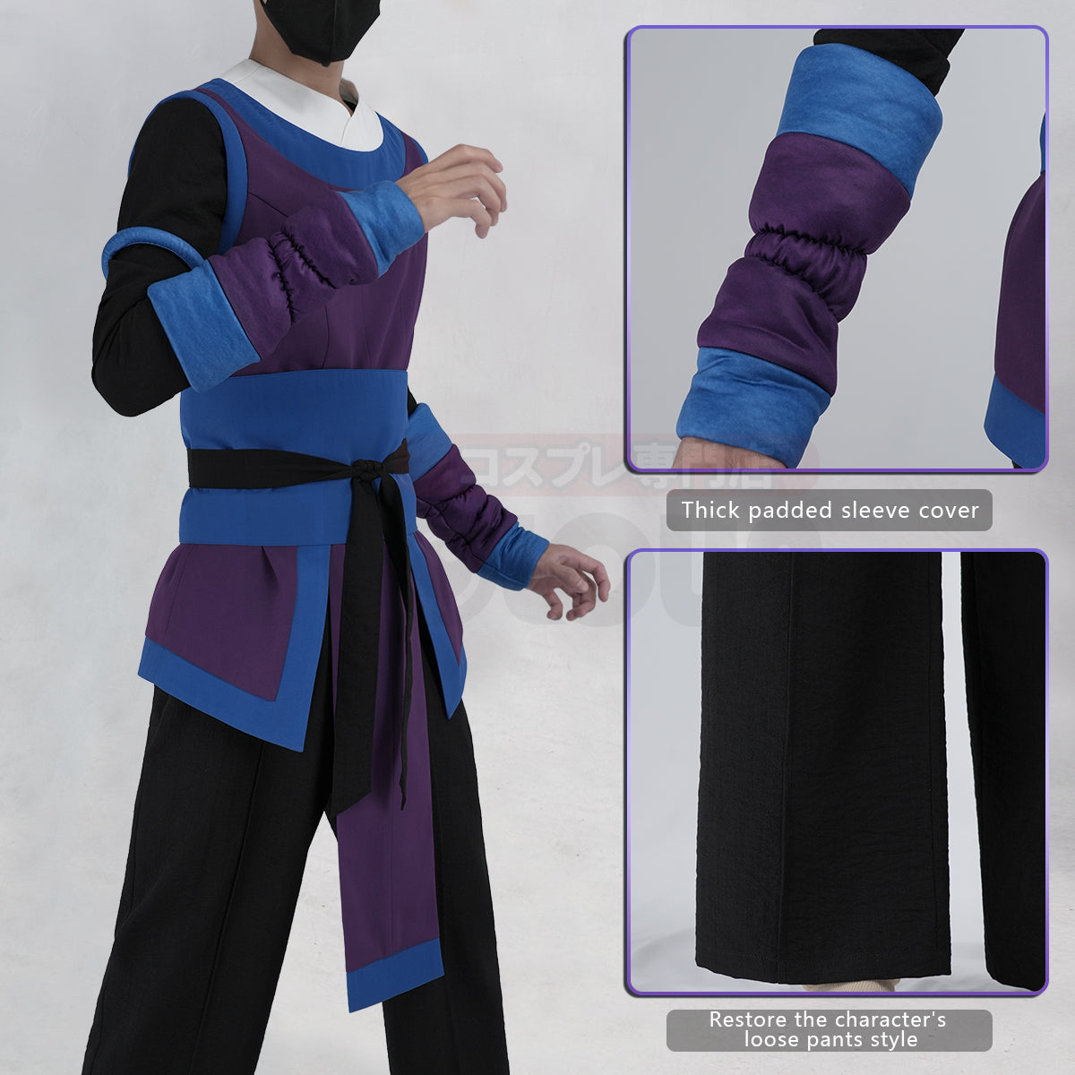 YOO Xiao Hei Anime Fengxi Cosplay Costume Top T-shirt Pants Animation Convention Halloween Christmas thumbnail 8