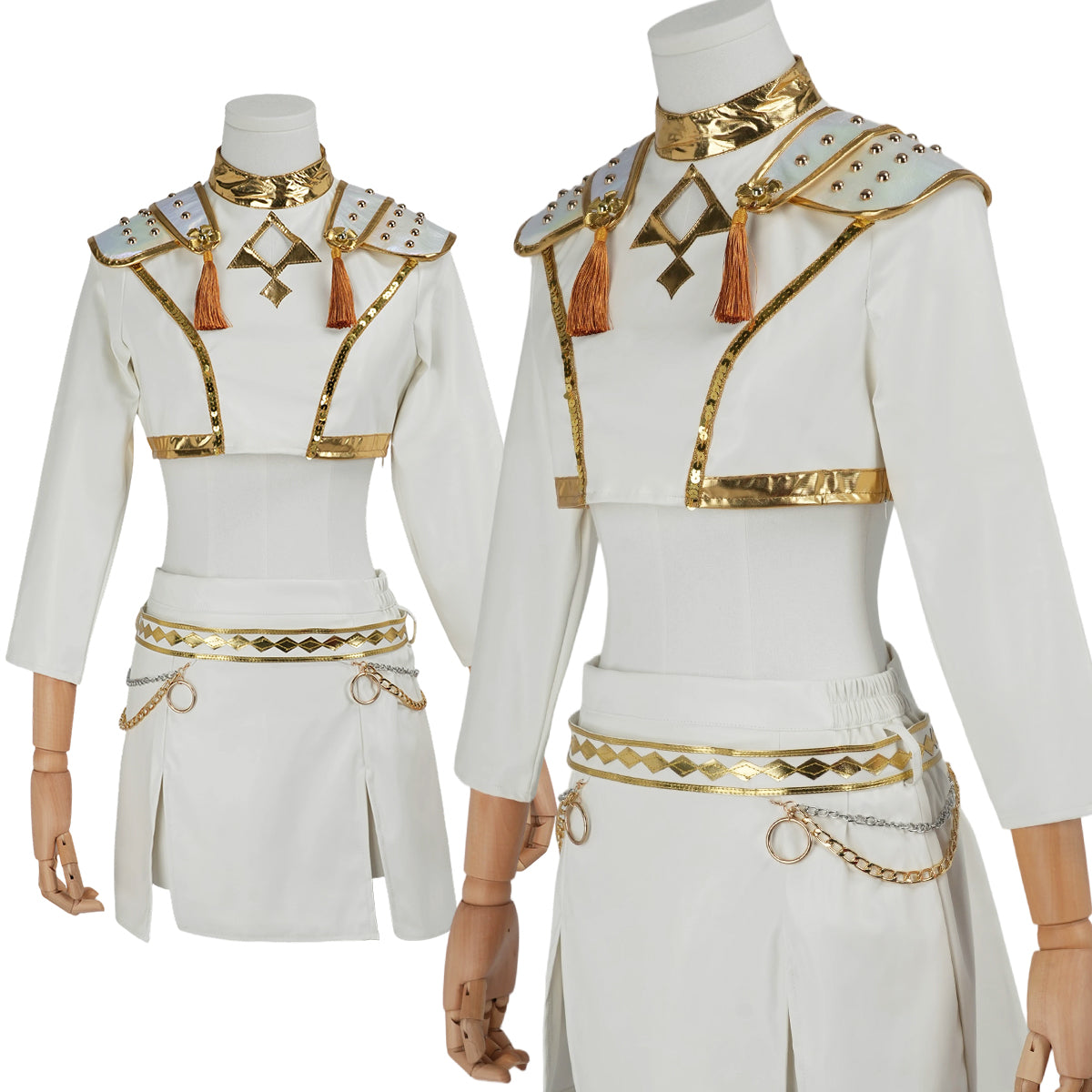 YOO Anime Rumii Zoeyy Miraa Kid Child Version White Stage Cosplay Costume Jacket Shorts Skirt Halloween Christmas Gift thumbnail 10