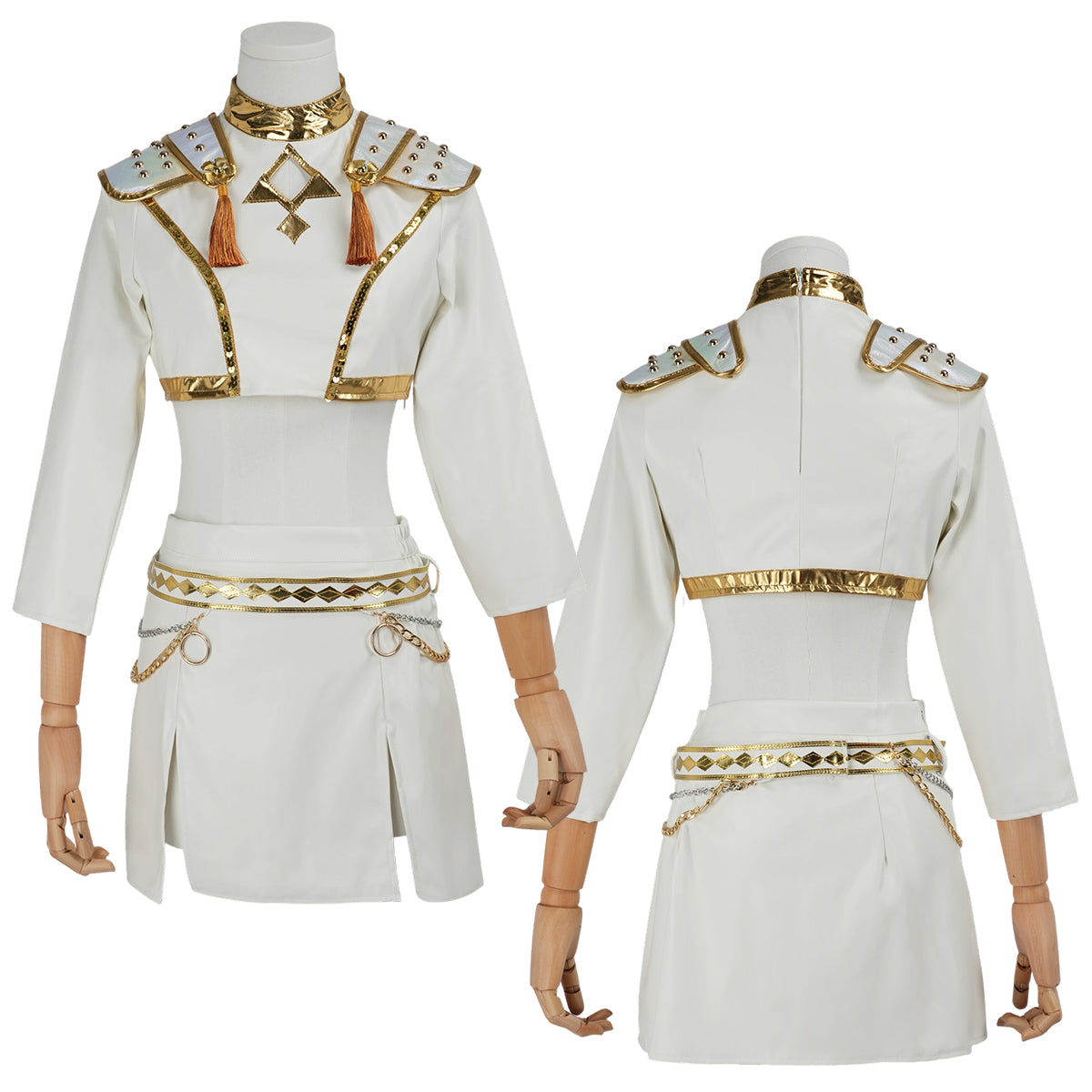 YOO Anime Rumii Zoeyy Miraa Kid Child Version White Stage Cosplay Costume Jacket Shorts Skirt Halloween Christmas Gift thumbnail 11