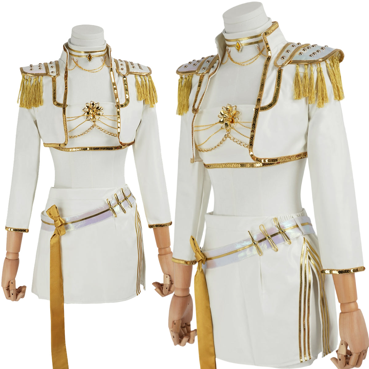 YOO Anime Rumii Zoeyy Miraa Kid Child Version White Stage Cosplay Costume Jacket Shorts Skirt Halloween Christmas Gift thumbnail 18