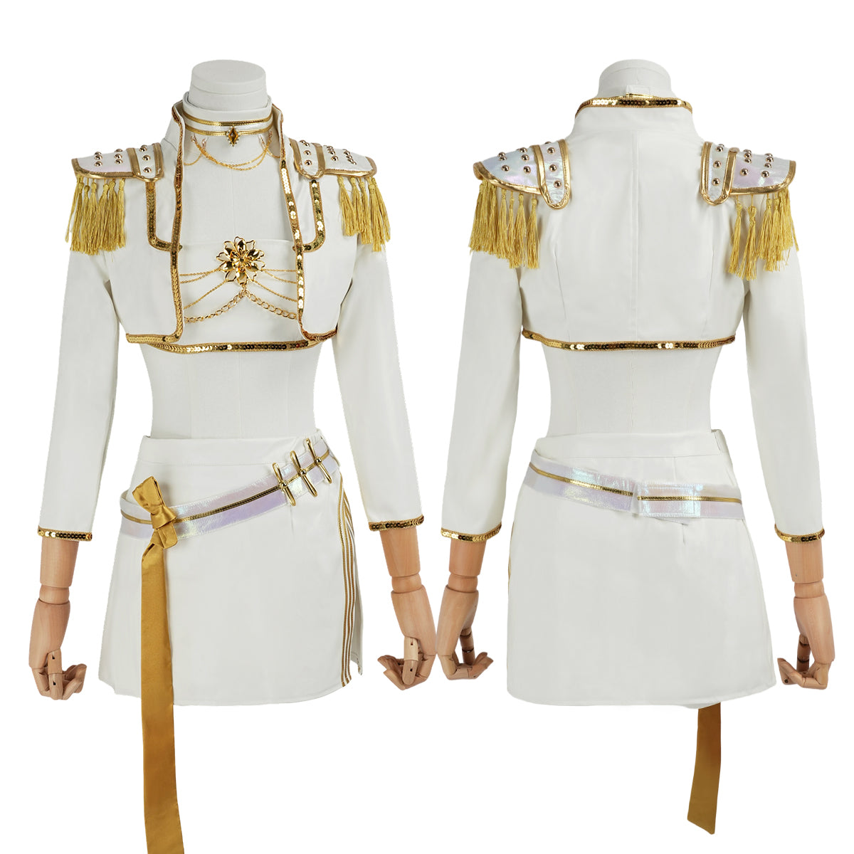 YOO Anime Rumii Zoeyy Miraa Kid Child Version White Stage Cosplay Costume Jacket Shorts Skirt Halloween Christmas Gift thumbnail 19