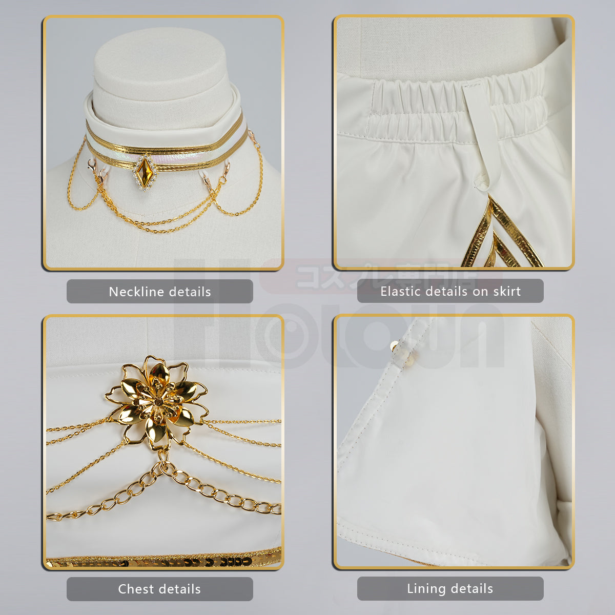 YOO Anime Rumii Zoeyy Miraa Kid Child Version White Stage Cosplay Costume Jacket Shorts Skirt Halloween Christmas Gift thumbnail 24