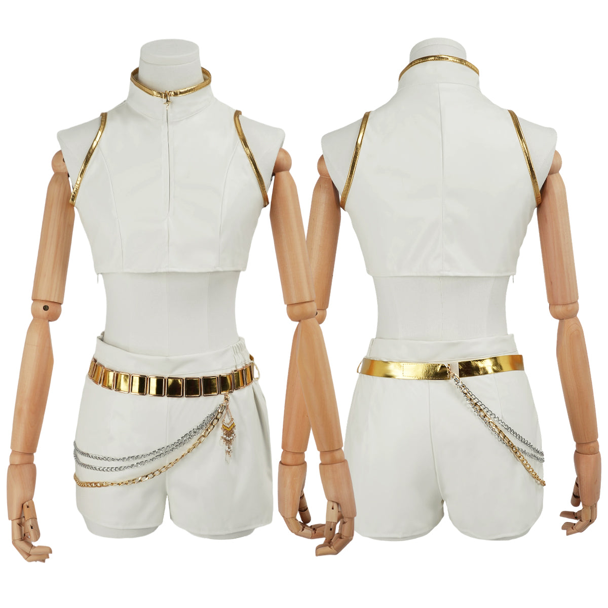 YOO Anime Rumii Zoeyy Miraa Kid Child Version White Stage Cosplay Costume Jacket Shorts Skirt Halloween Christmas Gift thumbnail 3