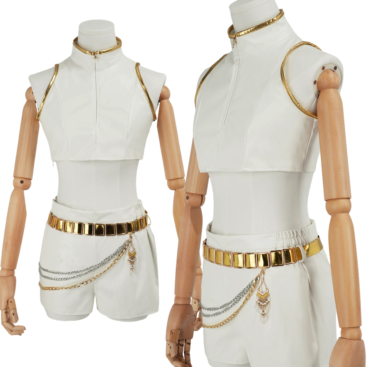 YOO Anime Rumii Zoeyy Miraa Kid Child Version White Stage Cosplay Costume Jacket Shorts Skirt Halloween Christmas Gift thumbnail 4