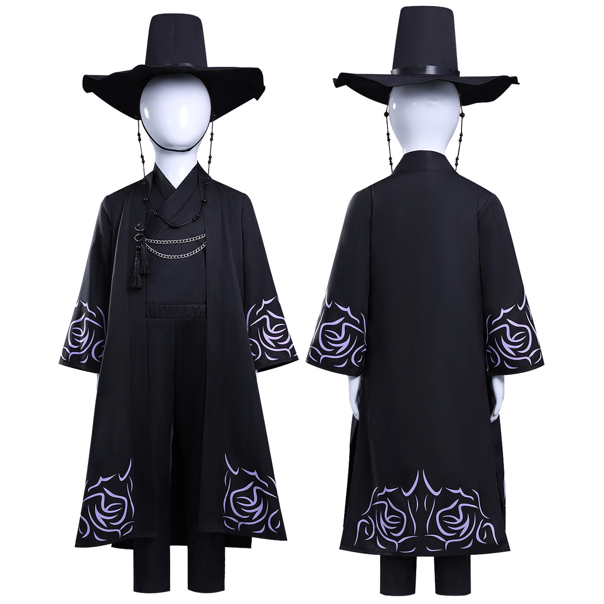 YOO Anime Baby Sajaa Boys Kid Child Version Cosplay Costume Jinuu Abby Black Cloak Hat Top Pants Halloween Christmas Convention Birthday Gift