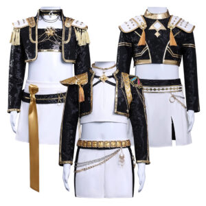 YOO Anime Zoeyy Rumii Miraa Kid Child Version Black Stage Cosplay Costume Jacket Shorts Skirt Halloween Christmas Convention