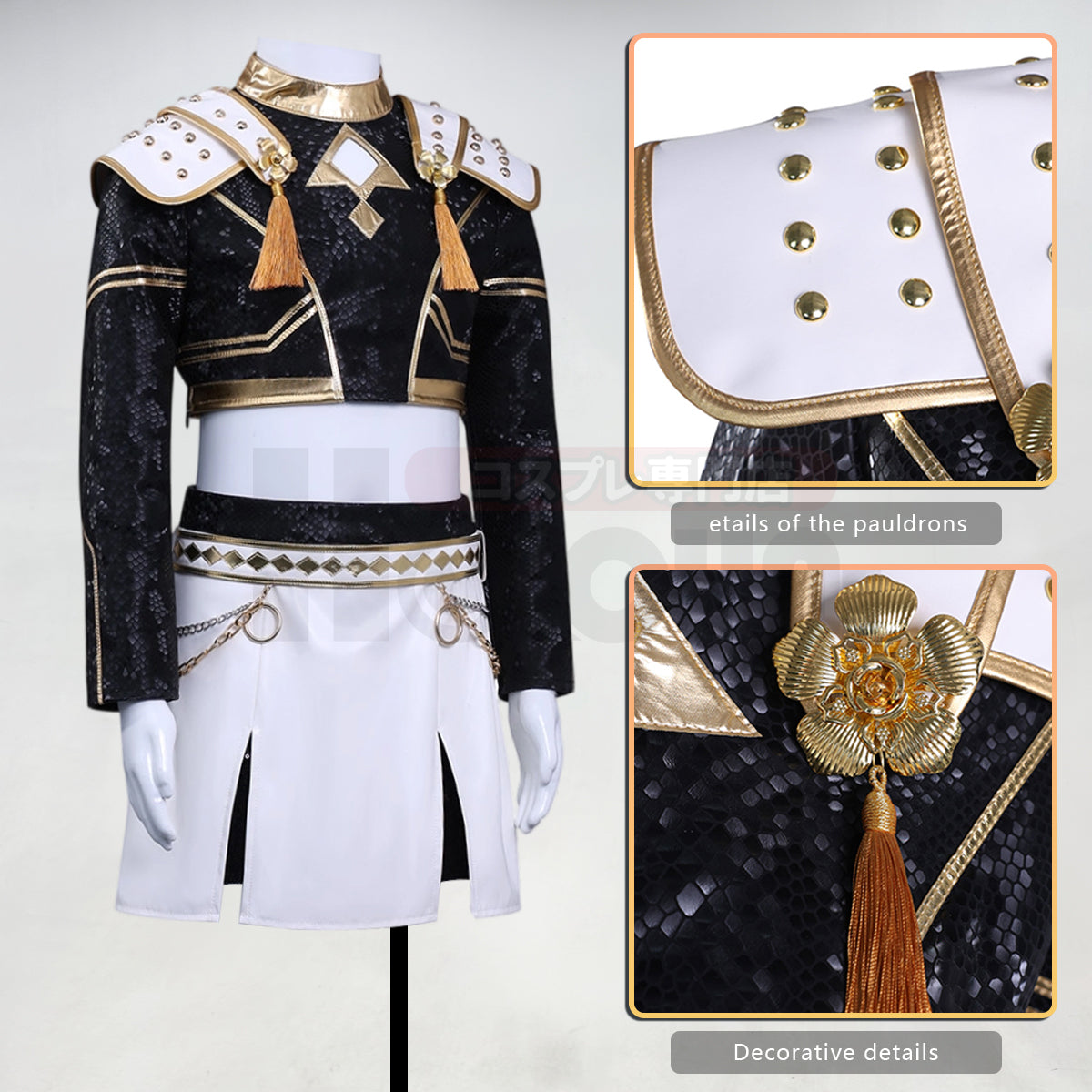 YOO Anime Zoeyy Rumii Miraa Kid Child Version Black Stage Cosplay Costume Jacket Shorts Skirt Halloween Christmas Convention thumbnail 11