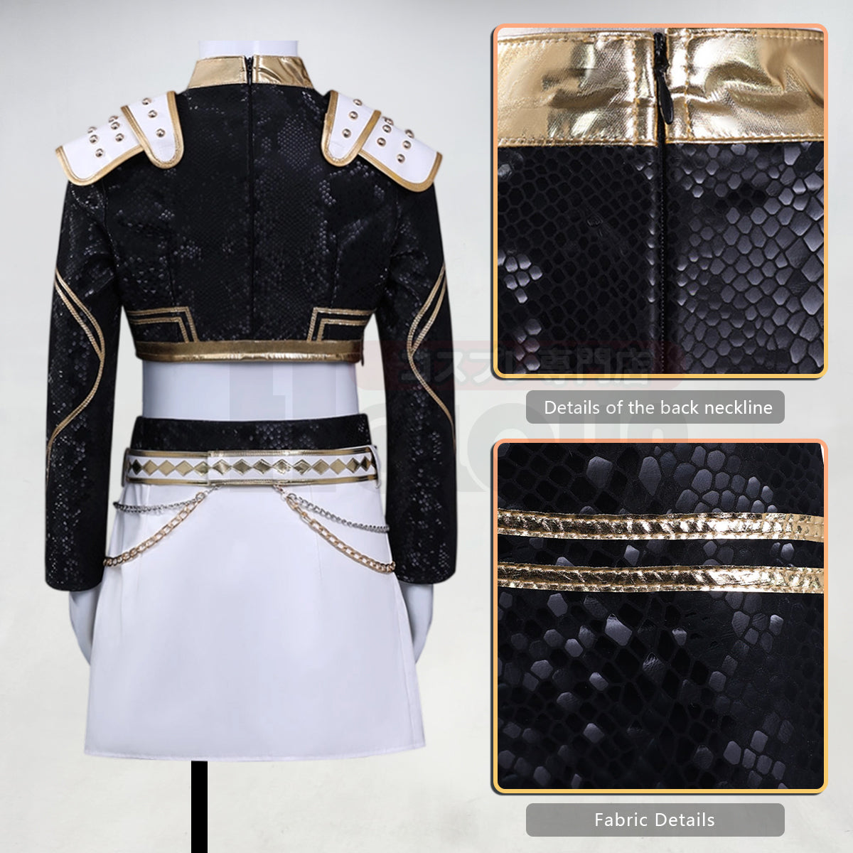 YOO Anime Zoeyy Rumii Miraa Kid Child Version Black Stage Cosplay Costume Jacket Shorts Skirt Halloween Christmas Convention thumbnail 12