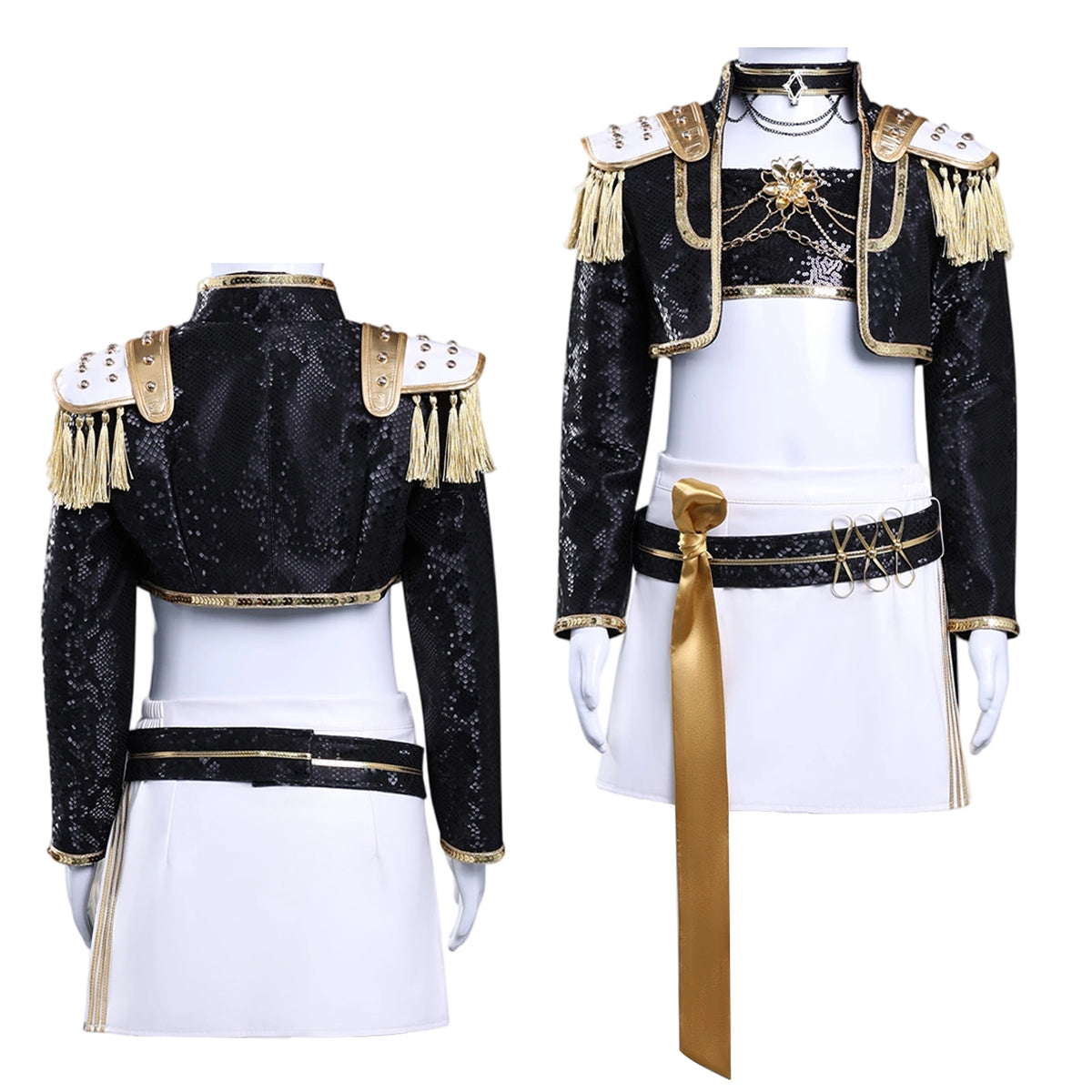 YOO Anime Zoeyy Rumii Miraa Kid Child Version Black Stage Cosplay Costume Jacket Shorts Skirt Halloween Christmas Convention thumbnail 14