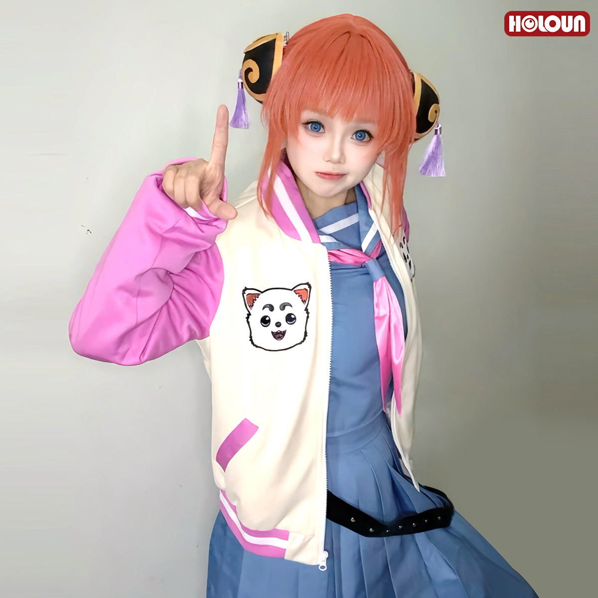 YOO Gintama Anime Kagura Cosplay Costume Jacket Sailor Jk Uniform Halloween Christmas Animation Convention Latest Version thumbnail 4