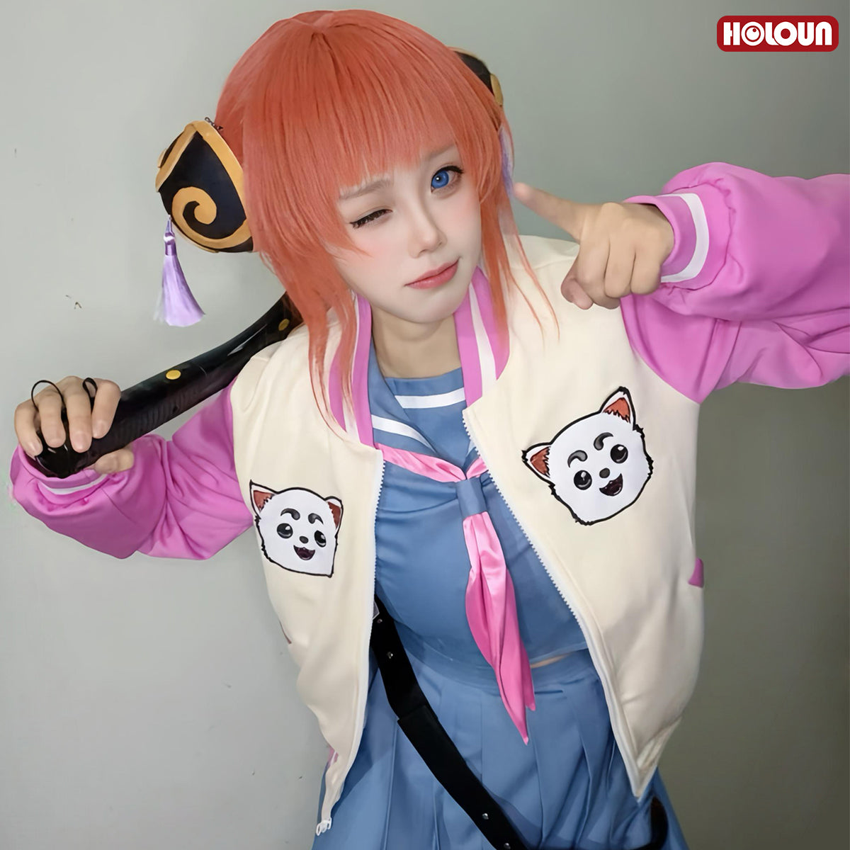 YOO Gintama Anime Kagura Cosplay Costume Jacket Sailor Jk Uniform Halloween Christmas Animation Convention Latest Version thumbnail 5