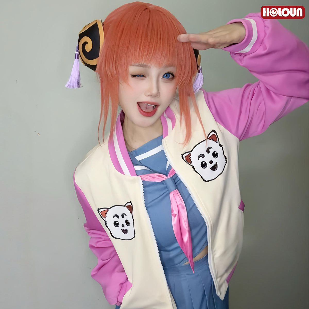 YOO Gintama Anime Kagura Cosplay Costume Jacket Sailor Jk Uniform Halloween Christmas Animation Convention Latest Version thumbnail 6