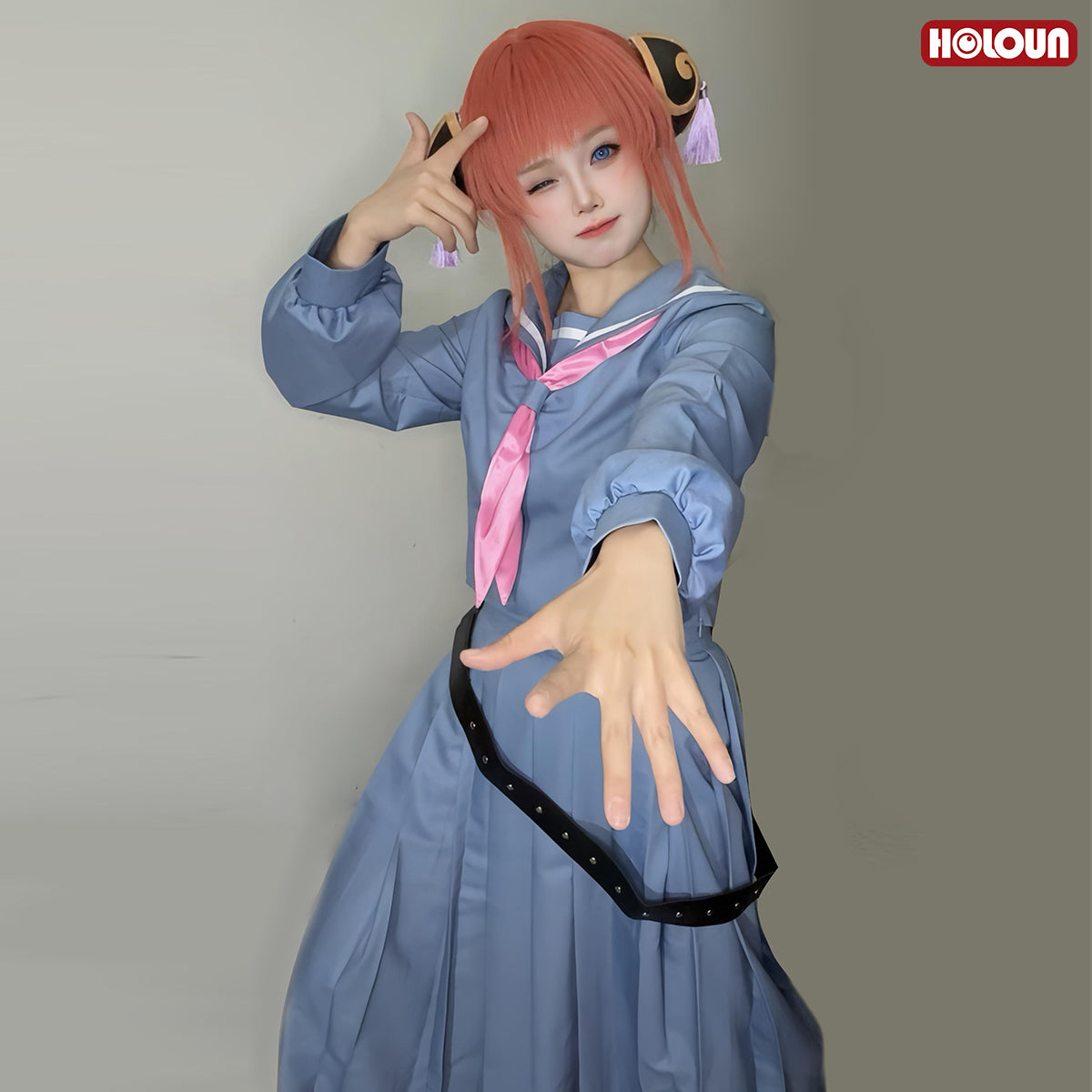 YOO Gintama Anime Kagura Cosplay Costume Jacket Sailor Jk Uniform Halloween Christmas Animation Convention Latest Version thumbnail 7