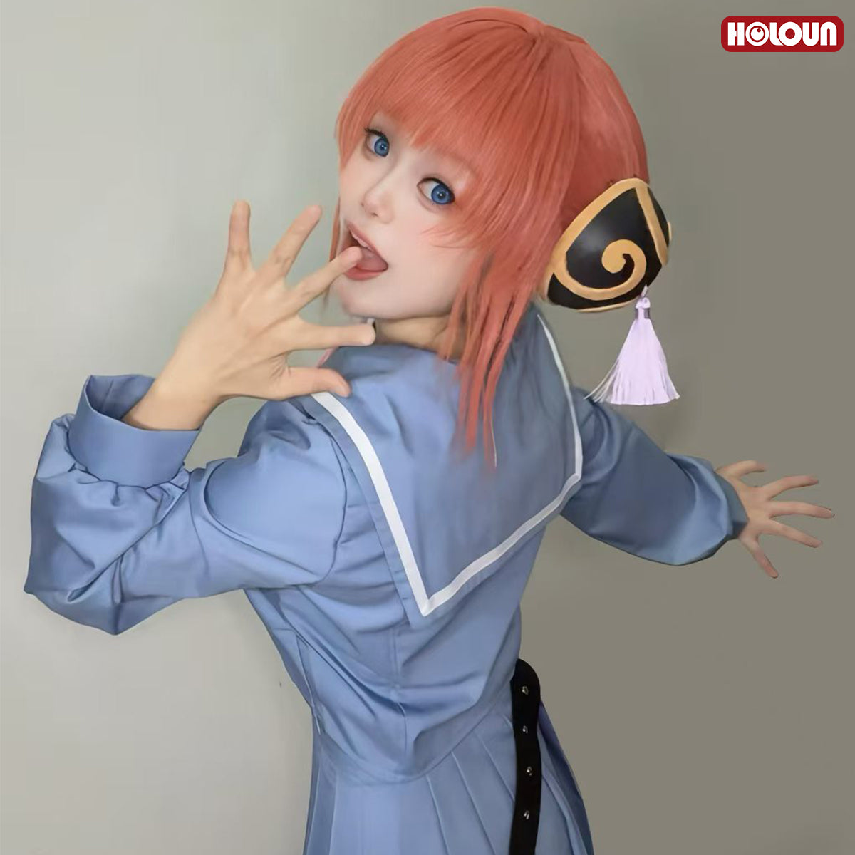 YOO Gintama Anime Kagura Cosplay Costume Jacket Sailor Jk Uniform Halloween Christmas Animation Convention Latest Version thumbnail 8