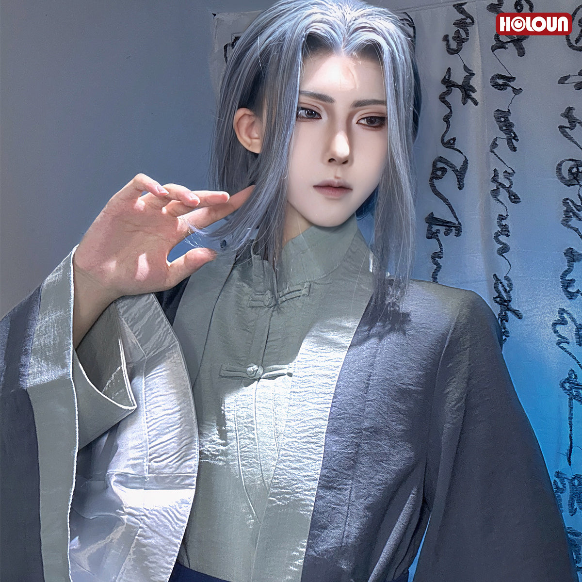 YOO Xiao Hei Anime Wu Xian Infinity Cosplay Costume Coat Top Pants Belt Animation Convention Halloween Christmas Gift thumbnail 4