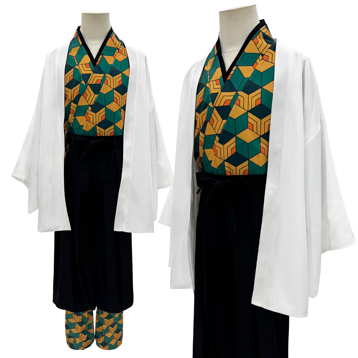 YOO  Anime Sabito Cosplay Costume Wig Haori Top Pants Leg Covers Halloween Christmas Animation Convention thumbnail 2