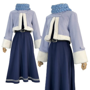 YOO Frieren Beyond Journey's End Anime Fern Cosplay Costume Wig Winter Cape Dress Braid Scarf Halloween Christmas Convention