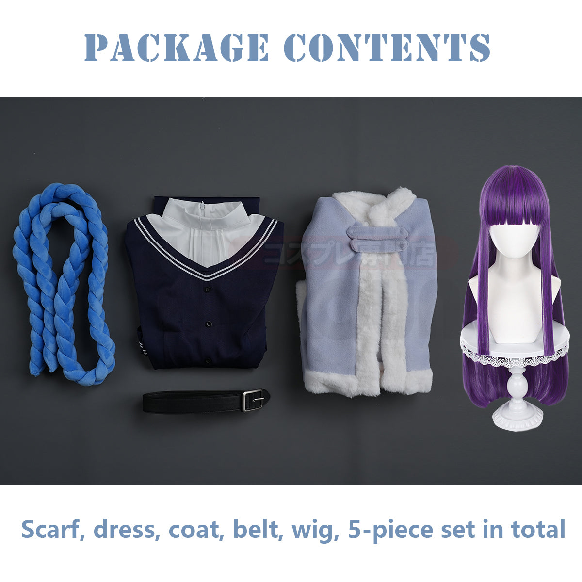 YOO Frieren Beyond Journey’s End Anime Fern Cosplay Costume Wig Winter Cape Dress Braid Scarf Halloween Christmas Convention thumbnail 9