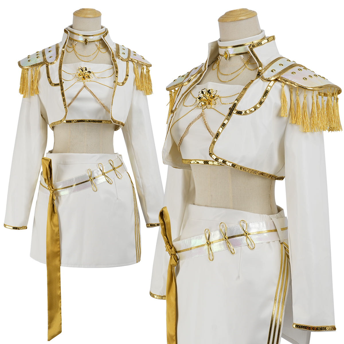 YOO Anime Miraa Cosplay Costume Jacket Skirt White Stage Performance Uniform Halloween Christmas