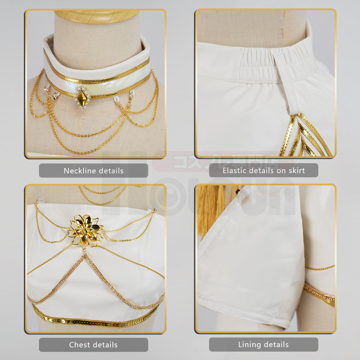 YOO Anime Miraa Cosplay Costume Jacket Skirt White Stage Performance Uniform Halloween Christmas thumbnail 8