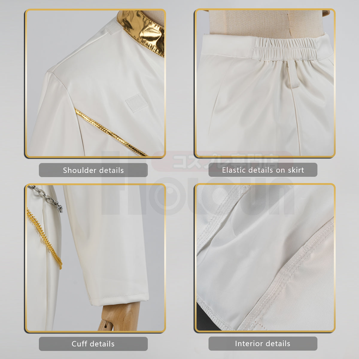 YOO Anime Zoey Cosplay Costume Jacket Skirt White Stage Performance Uniform Halloween Christmas thumbnail 10