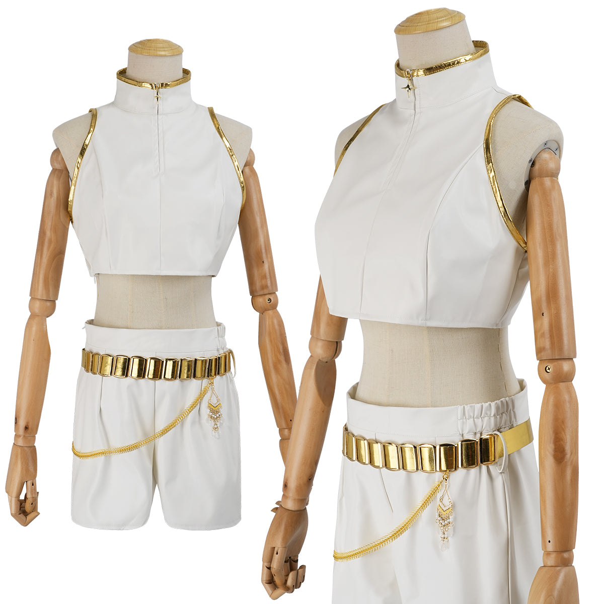 YOO Anime Rumi Cosplay Costume Jacket Shorts White Stage Performance Uniform Halloween Christmas