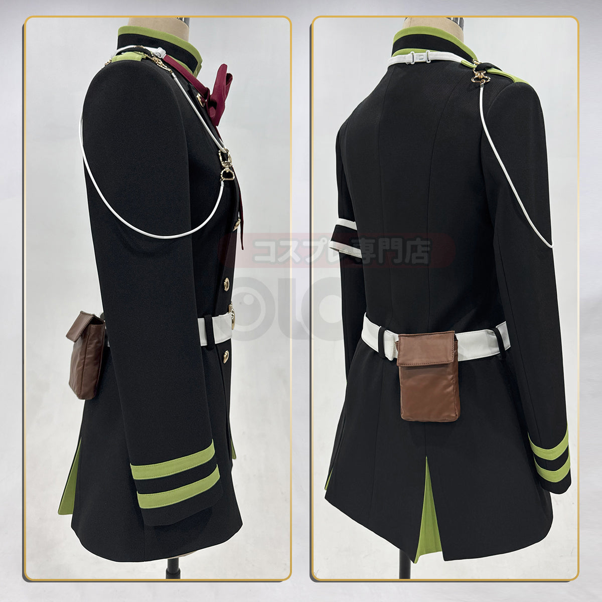 YOO Seraph Of The End Anime Shinoa Hiiragi Cosplay Costume Coat Belt Bow Tie Halloween Christmas Convention Daily Wear thumbnail 8