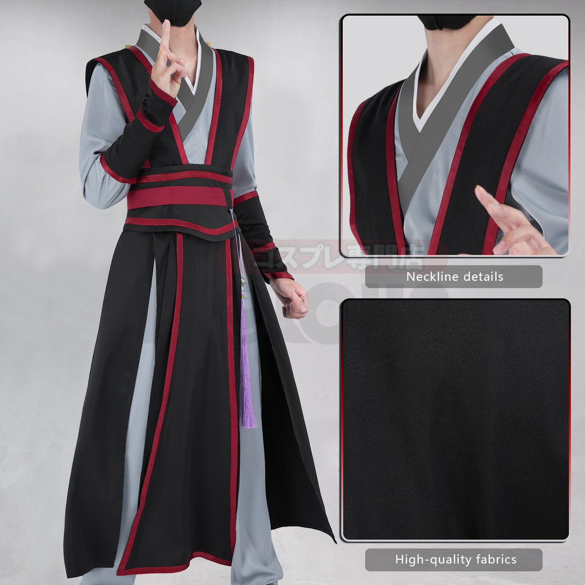 YOO Mo Dao Zu Shi Anime Wei Wuxian Cosplay Costume Grandmaster of Demonic Cultivation Halloween Christmas Convention thumbnail 5
