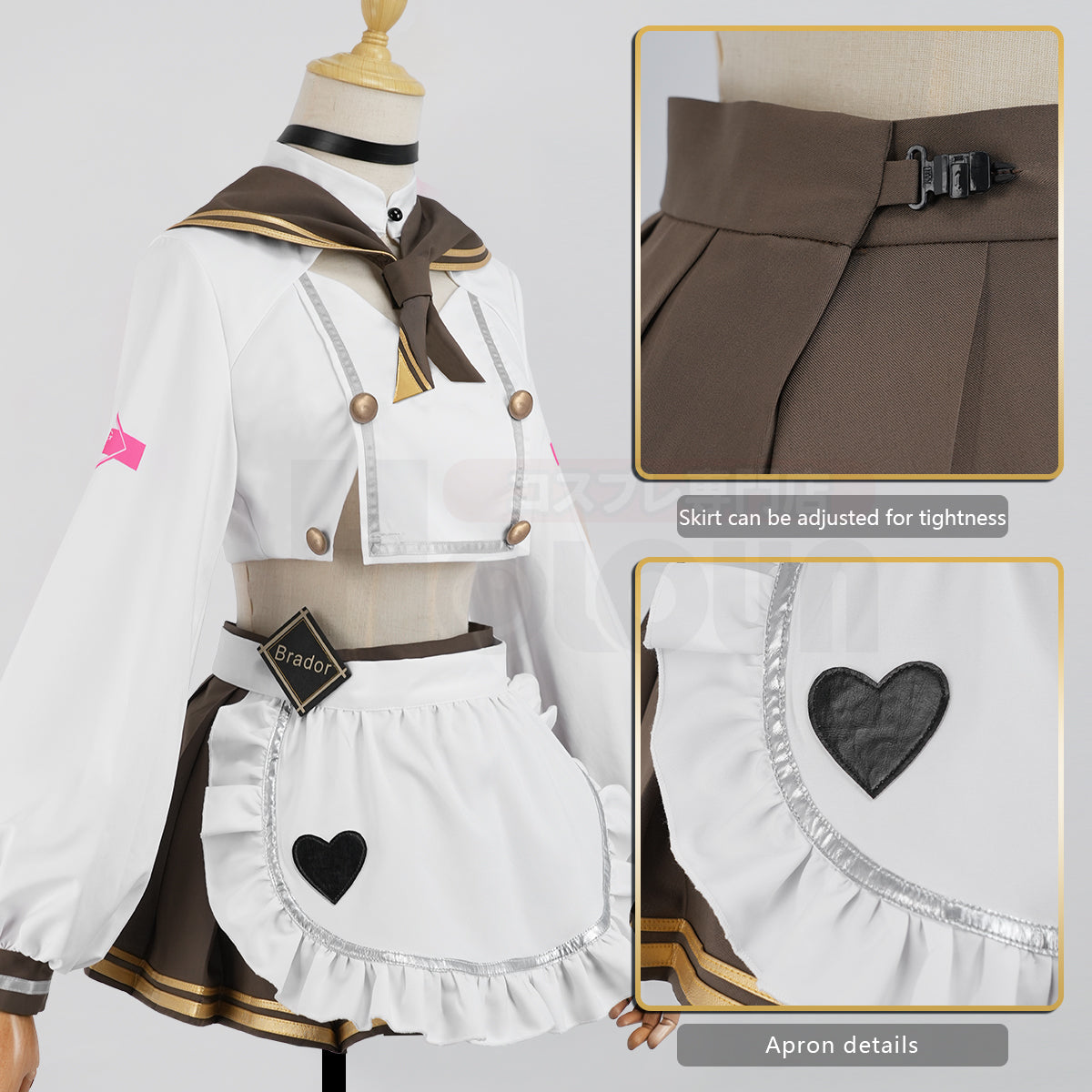 YOO NIKKE Game Brad Cosplay Costume Maid Dress JK Skirt Cos Animation Convention Halloween Christmas Gift thumbnail 7