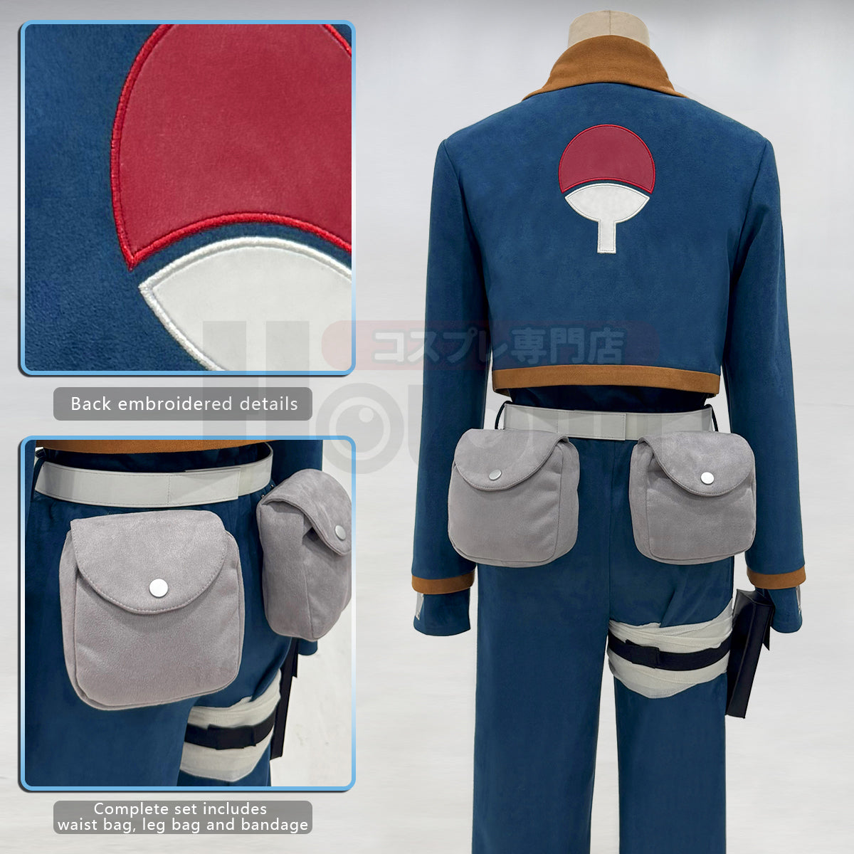 YOO Anime Uchiha Obito Cosplay Costume Top Shirt Pants Waist Bags Animation Convention Halloween Christmas Adult Version thumbnail 7
