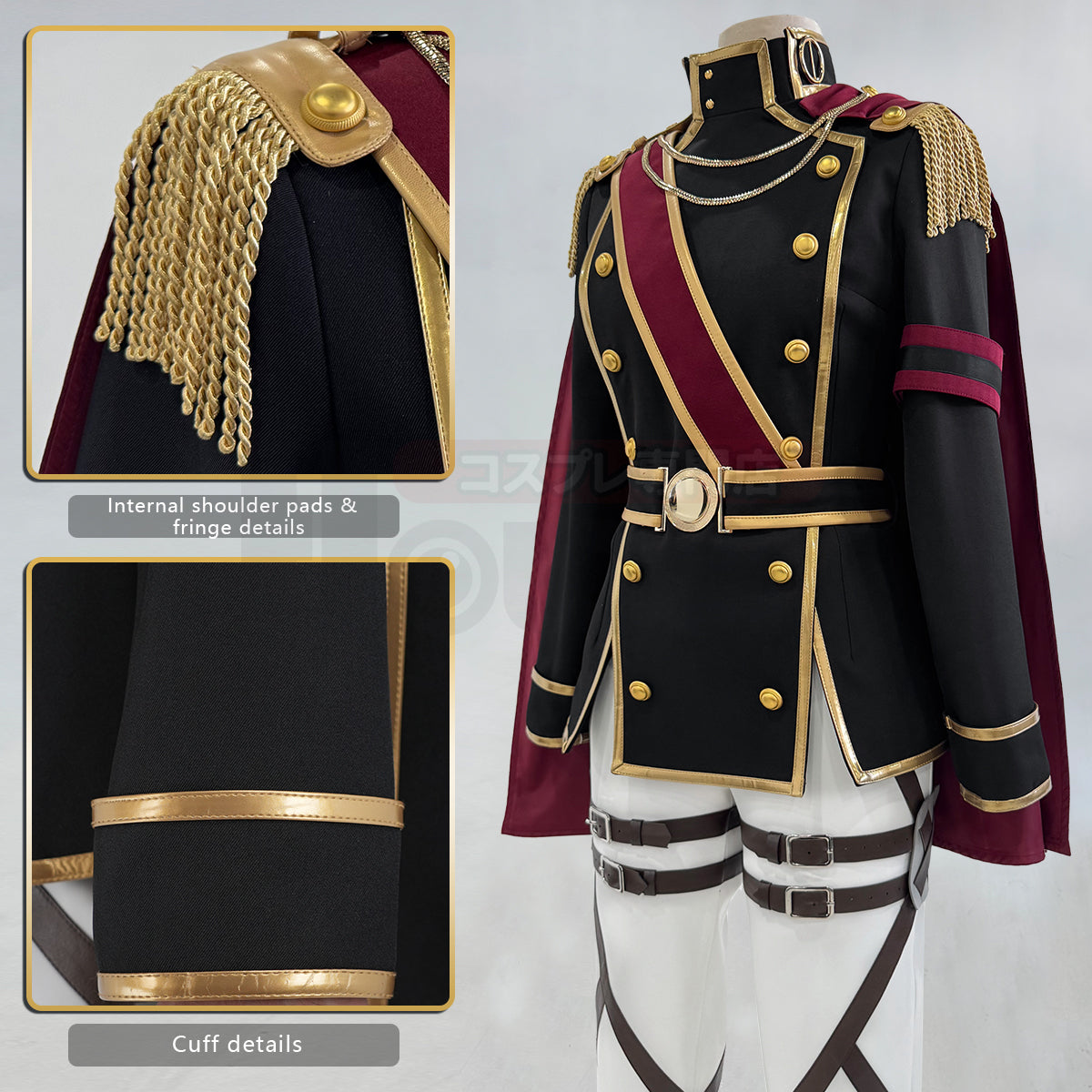 YOO Titan Anime Mikasa Ackerman Cosplay Costume Cloak Coat Pants Uniform Animation Convention 2025 Unisex Halloween Christmas thumbnail 5