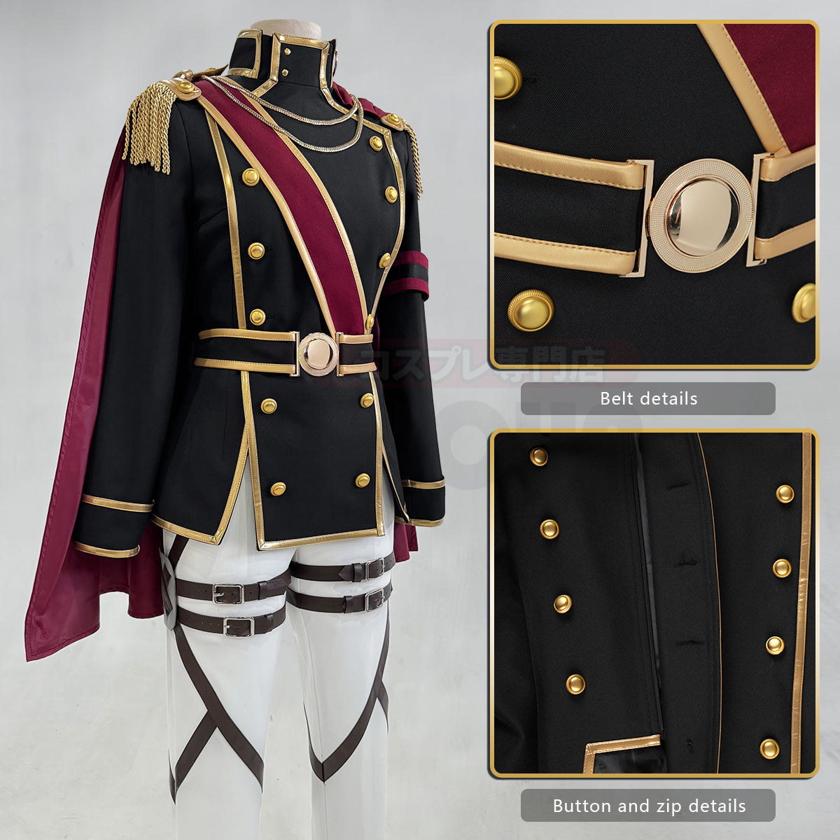 YOO Titan Anime Mikasa Ackerman Cosplay Costume Cloak Coat Pants Uniform Animation Convention 2025 Unisex Halloween Christmas thumbnail 6