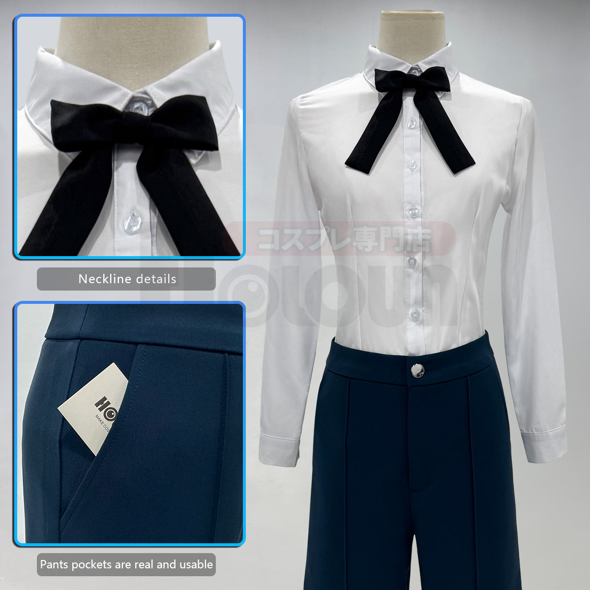YOO Butler Anime Ciel Phantomhive Cosplay Costume Dark Blue Double-Breasted Coat Shirt Short Daily Wear Cos Convention thumbnail 6