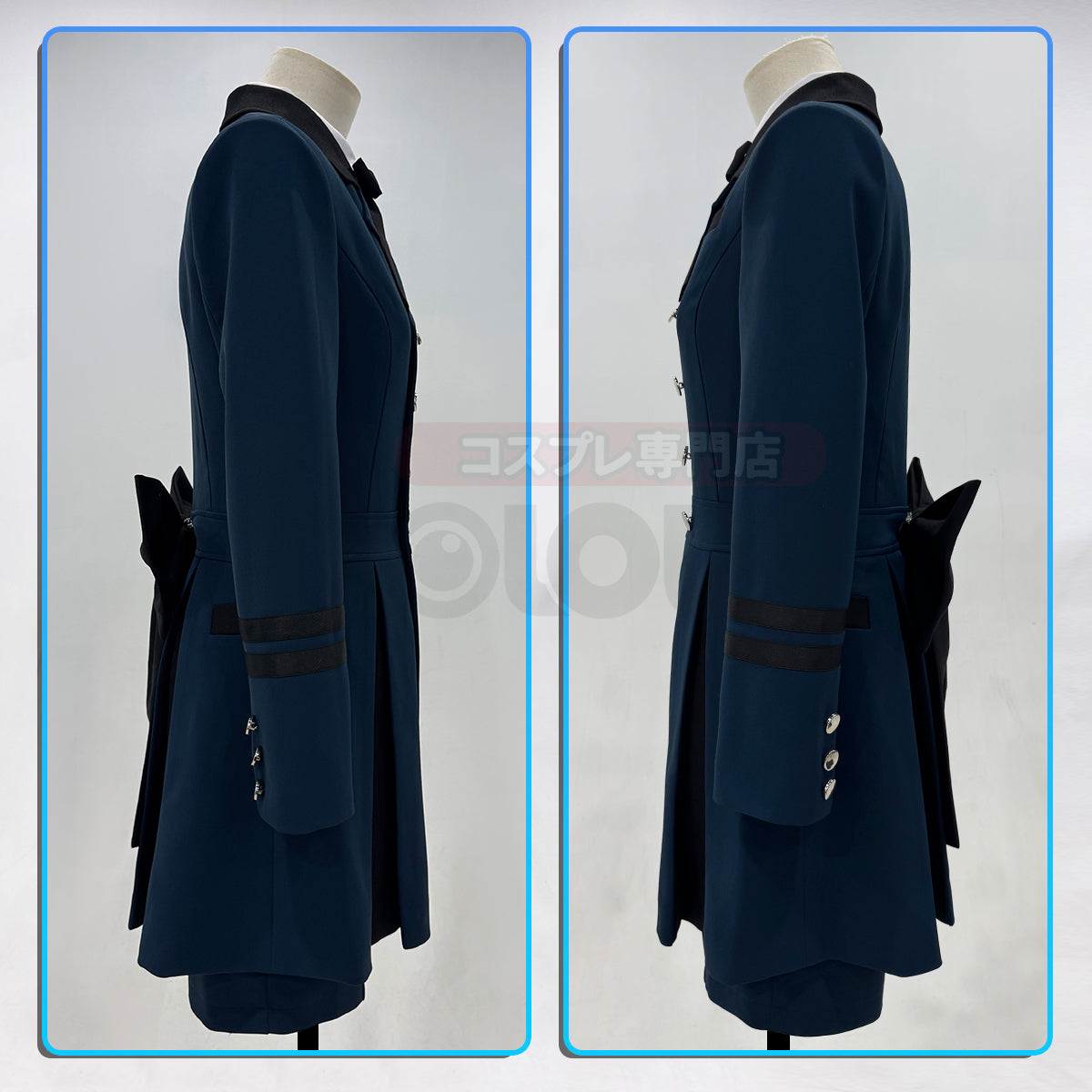 YOO Butler Anime Ciel Phantomhive Cosplay Costume Dark Blue Double-Breasted Coat Shirt Short Daily Wear Cos Convention thumbnail 8