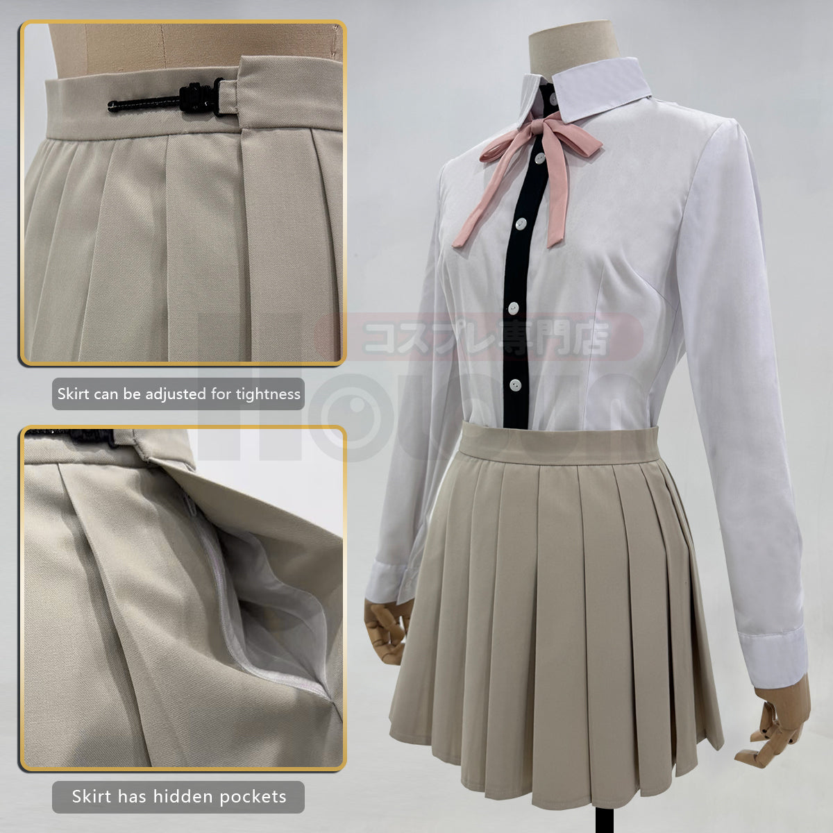YOO Danganronpa Game Trigger Happy Havoc Nanami ChiaKi Cosplay Costume Coat Shirt Skirt Hair Clip School Uniform Cos thumbnail 10