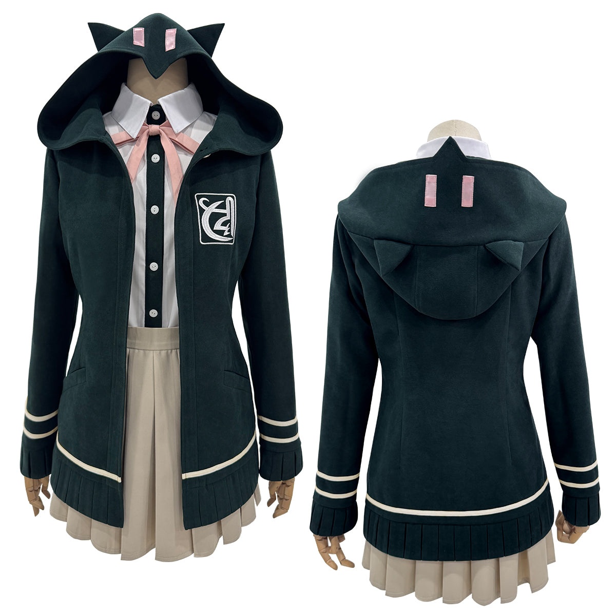 YOO Danganronpa Game Trigger Happy Havoc Nanami ChiaKi Cosplay Costume Coat Shirt Skirt Hair Clip School Uniform Cos thumbnail 2