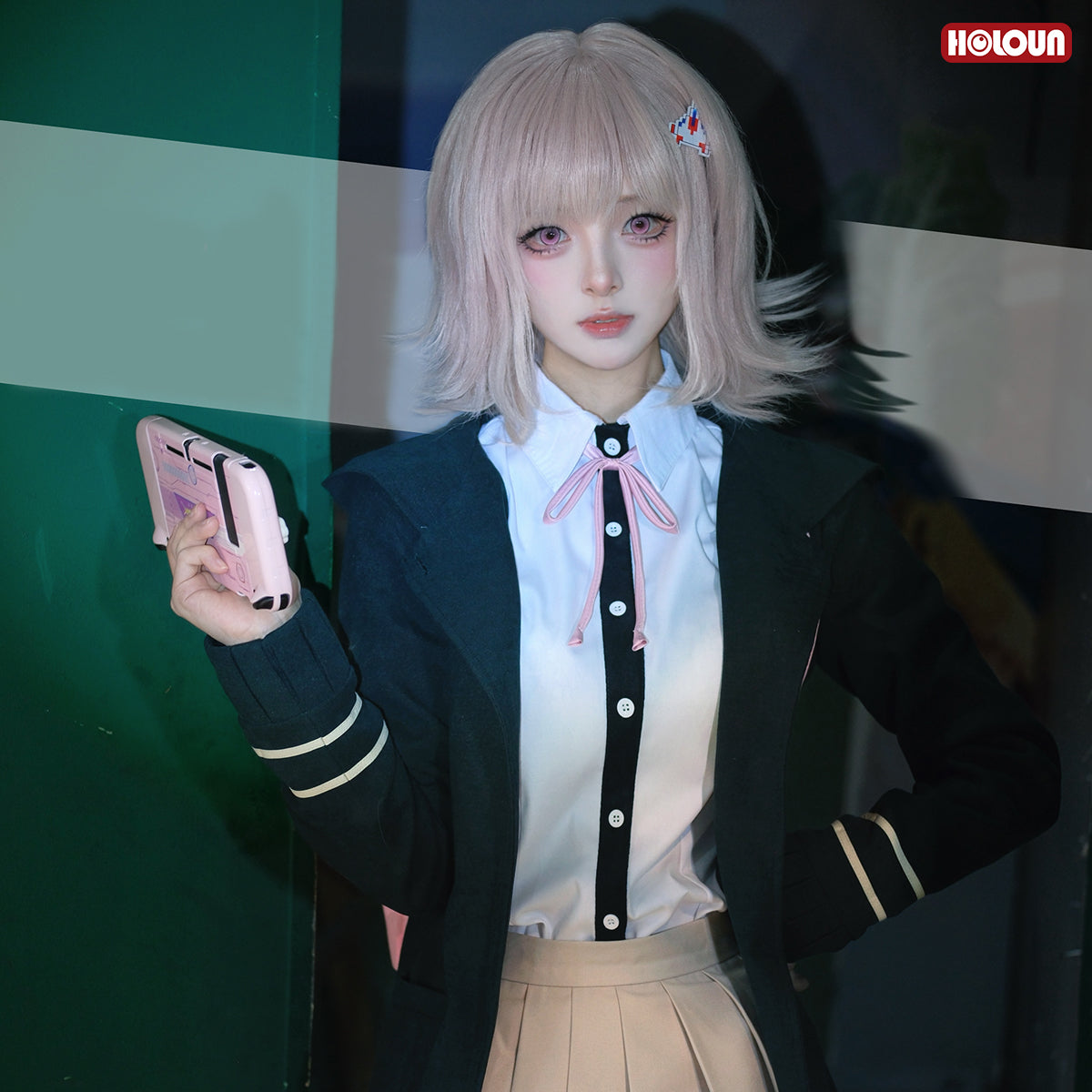 YOO Danganronpa Game Trigger Happy Havoc Nanami ChiaKi Cosplay Costume Coat Shirt Skirt Hair Clip School Uniform Cos thumbnail 5